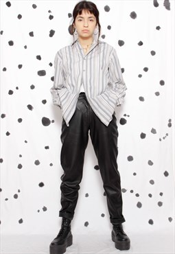 90s y2k Calvin Klein light stripe elegant casual plain shirt