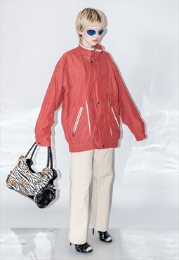 90's Vintage soft windbreaker jacket in rusty red