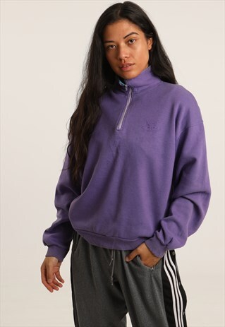 VINTAGE CHAMPION EMBROIDERED LOGO 1/4 ZIP SWEATSHIRT