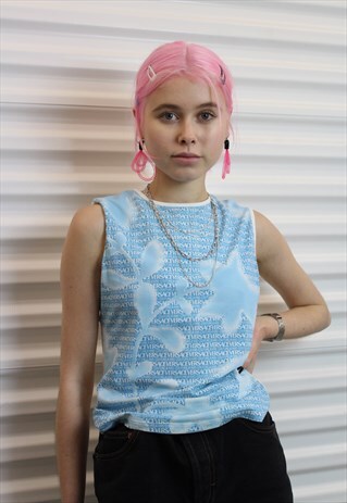 RARE BLUE MONOGRAM SPELLOUT TOP
