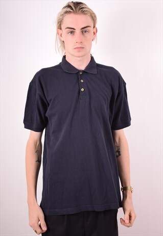 LEE MENS VINTAGE POLO SHIRT XL BLACK 90S
