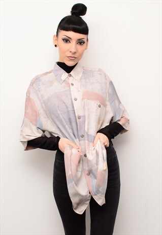 VINTAGE 90'S GRUNGE INDIE PATTERNED OVERSIZED SHIRT
