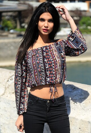 BOHO OFF-THE-SHOULDER TOP
