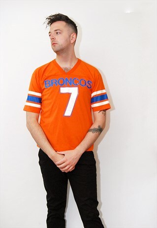 JOHN ELWAY T-SHIRT (L) VINTAGE 80S DENVER BRONCOS RETRO TOP