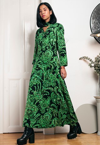 70S VINTAGE HIPPIE MAXI DRESS