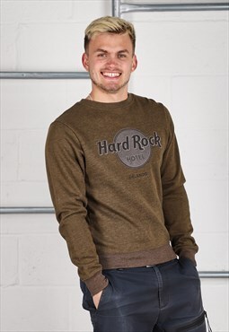 Vintage Hard Rock Cafe Sweatshirt Green Pullover Jumper Smal