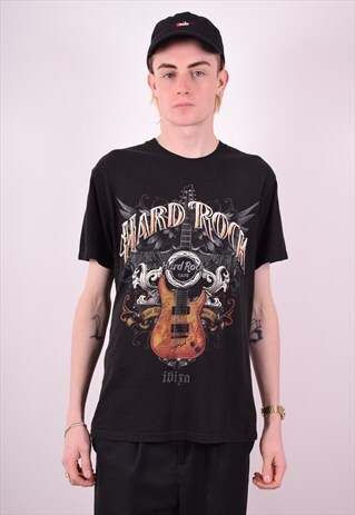 HARD ROCK CAFE MENS VINTAGE T-SHIRT TOP MEDIUM BLACK 90S