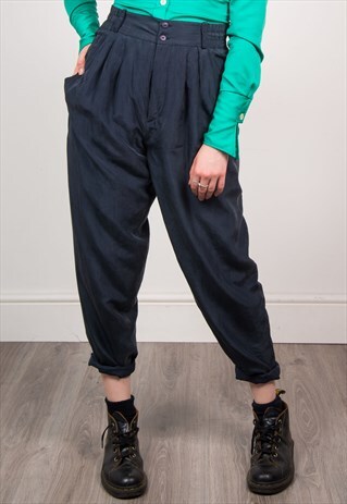 VINTAGE 90'S NAVY TAPERED TROUSERS