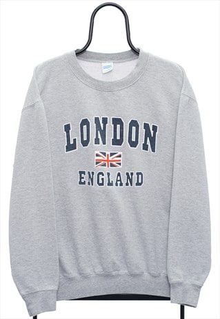 Vintage London Graphic Grey Sweatshirt Mens