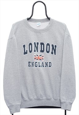 Vintage London Graphic Grey Sweatshirt Mens