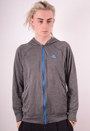 ADIDAS MENS VINTAGE HOODIE JACKET MEDIUM GREY 90S