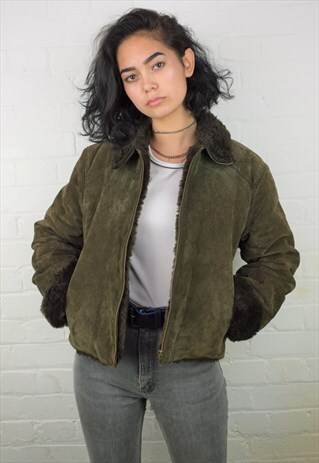 VINTAGE 90'S CROPPED SHEARLING JACKET