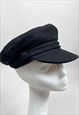 NEW VINTAGE STYLE BLACK WOOL MIX BAKER BOY FIDDLER HAT XL