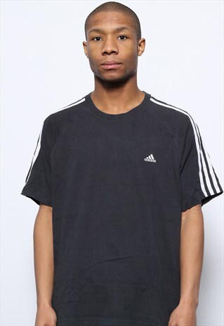 VINTAGE ADIDAS LOGO T-SHIRT BLACK