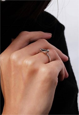 Cute Bird Ring Women Sterling Silver Ring