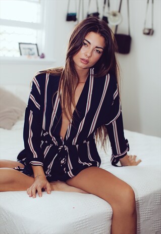 PASS THE SALT STRIPED PLAYSUIT