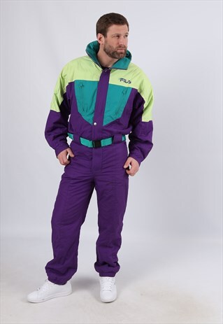 VINTAGE FILA FULL SKI SUIT SNOW SPORTS UK M 40" (E4T)