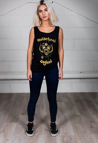 OFFICIAL MOTORHEAD ENGLAND GOLD WOMEN'S VEST