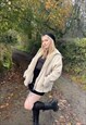 VINTAGE 90S FAUX FUR SHEARLING PENNY LANE HOODED COAT