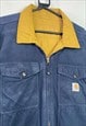 NAVY YELLOW CARHARTT REVERSIBLE JACKET XL PUFFER