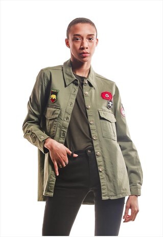 JACKET OVERSIZE MILITARY STYLE WITH PATCH