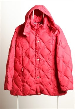 Vintage Tommy Hilfiger Quilted Puffer Hooded Jacket Red