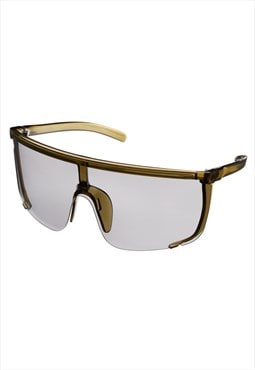 Oversized Visor Sunglasses Olive Green frame