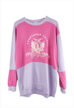 Vintage United Colleges Sweatshirt in Pink XL