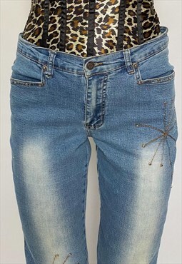 y2k star studded jeans