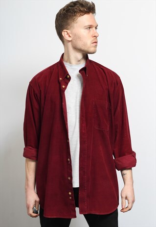 VINTAGE CORDUROY CORD SHIRT RED