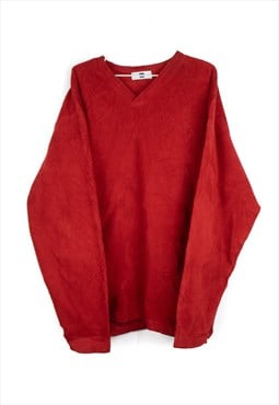 Vintage GAP Fleece Sweatshirt in Red XL
