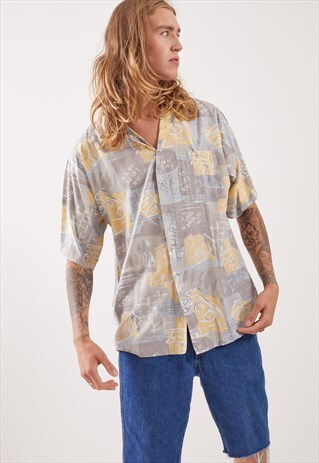 VINTAGE PATTERNED FESTIVAL SHORT SLEEVE SHIRT