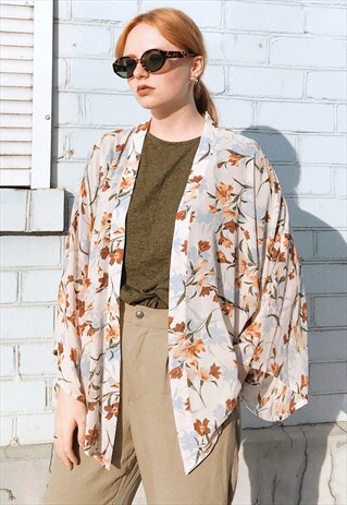 FLORAL FRAME KIMONO