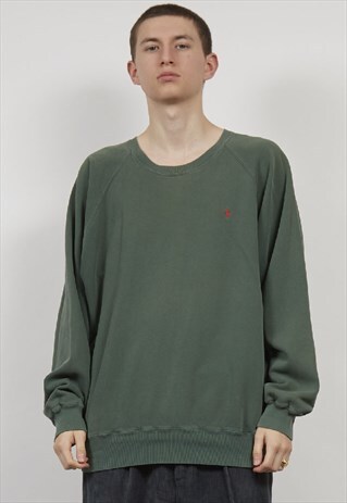 VINTAGE 90'S POLO RALPH LAUREN DARK GREEN SWEATSHIRT