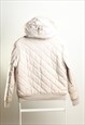 VINTAGE FRED PERRY QUILTED PADDED HOODIED BOMBER JACKET 