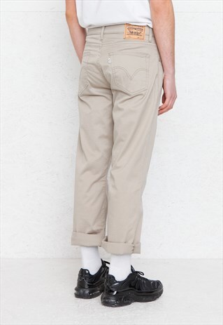 VINTAGE BEIGE LEVI'S 752 FIT DENIM JEANS