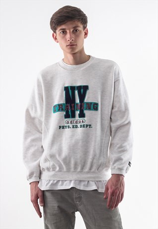 VINTAGE ADIDAS ORIGINALS CREW NECK 90S GREY