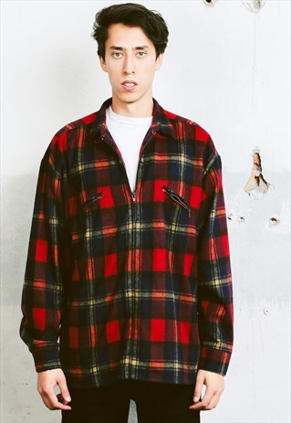 VINTAGE 90S PLAID JACKET SHIRT