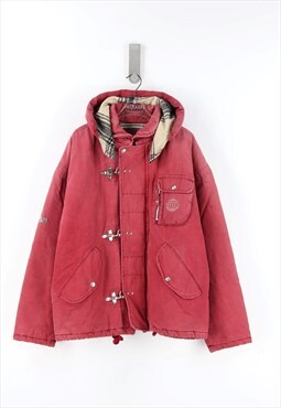 Vintage Energie 3 Hooks Winter Jacket in Red - L