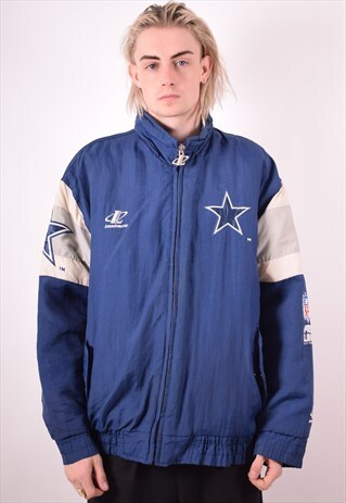 NFL MENS VINTAGE DALLAS COWBOYS PADDED JACKET LARGE NAVY 90S