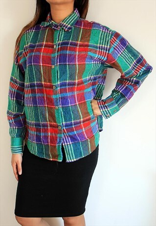 VINTAGE THICK CHECKED SHIRT, LUMBERJACK STYLE.