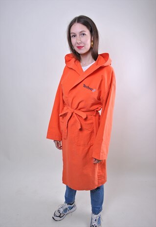 90S ACID ORANGE RAVE TECHNO UTILITY JACKET BATHROBE