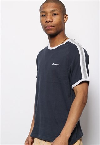 VINTAGE CHAMPION LOGO T-SHIRT NAVY BLUE