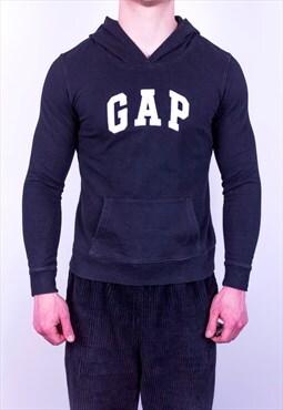 Vintage Gap Spell Out Hoodie Black Small