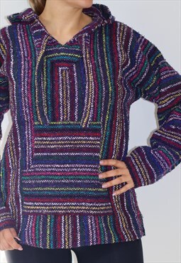 Vintage Striped Wool Blend Baja Hoodie