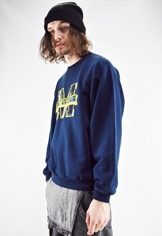 VINTAGE 90S COLLEGE SWEATSHIRT WITH EMBROIDERED LOGO