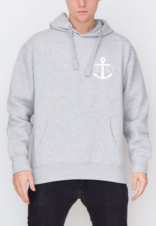 GREY V.L.N.S ANCHOR (WHITE) HOODIE