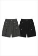 CARGO POCKET SKATER SHORTS PREMIUM UTILITY PANTS IN BLACK