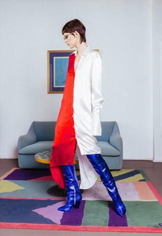 TWO COLORS SILK SHIRT
