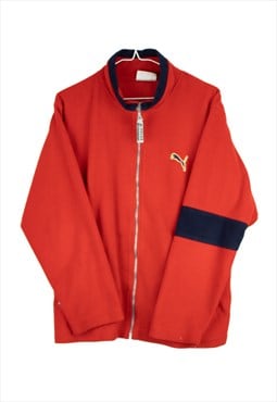 Vintage zip up Puma Fleece in Red M